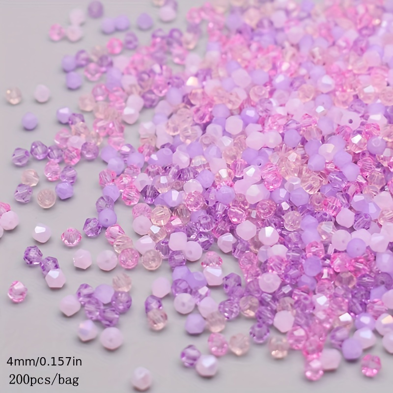 200pcs 4mm Multicolor Bicone Glass Beads for DIY Jewelry